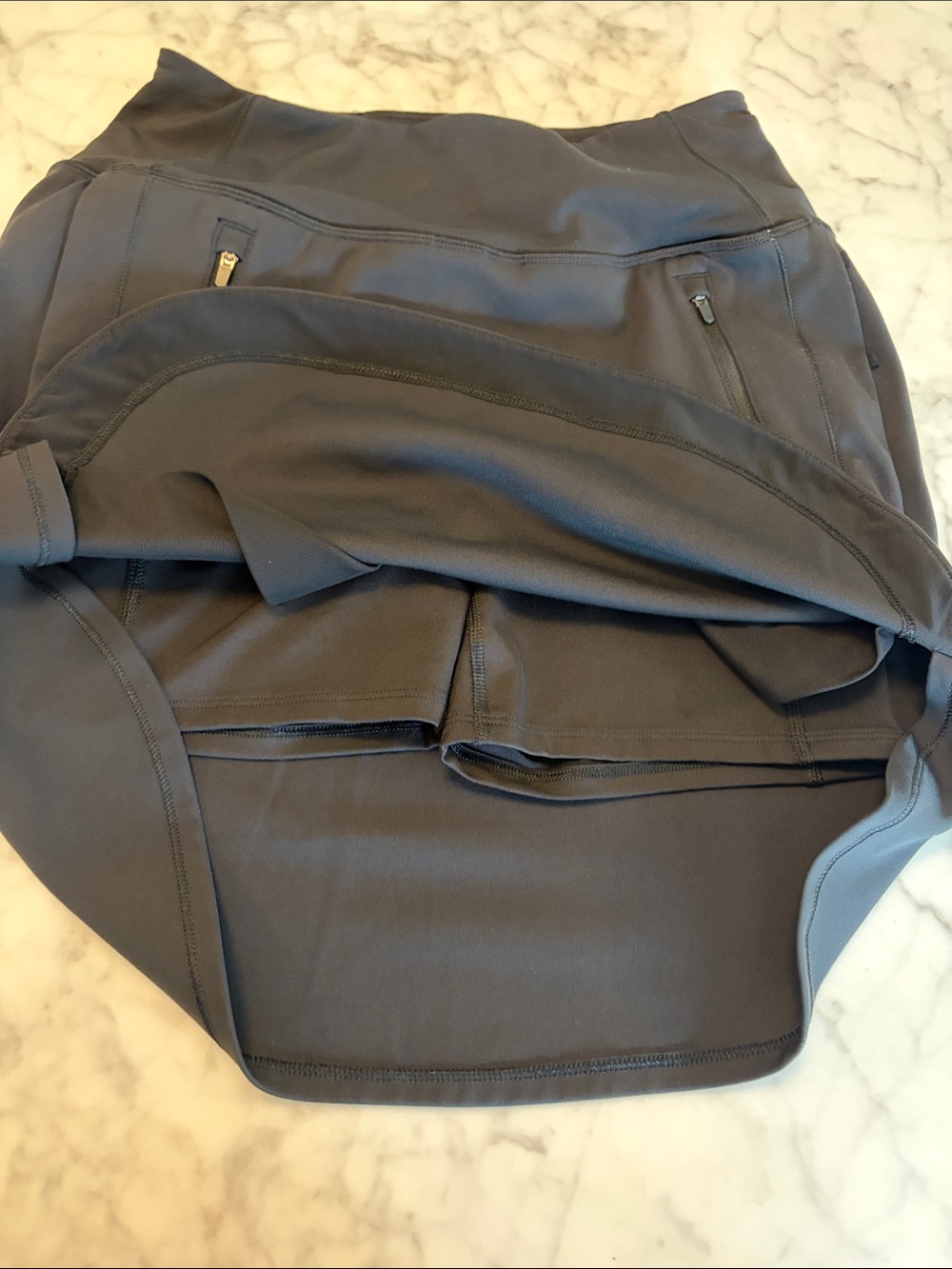 Athleta Black 18” Fairway Golf Mini Skort with Zip Pockets Size XS - Picture 6 of 6